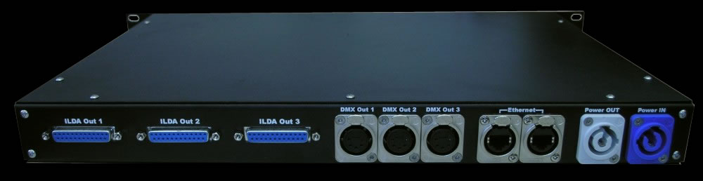 ILDAレーザーコントローラー fiesta.net pro 背面